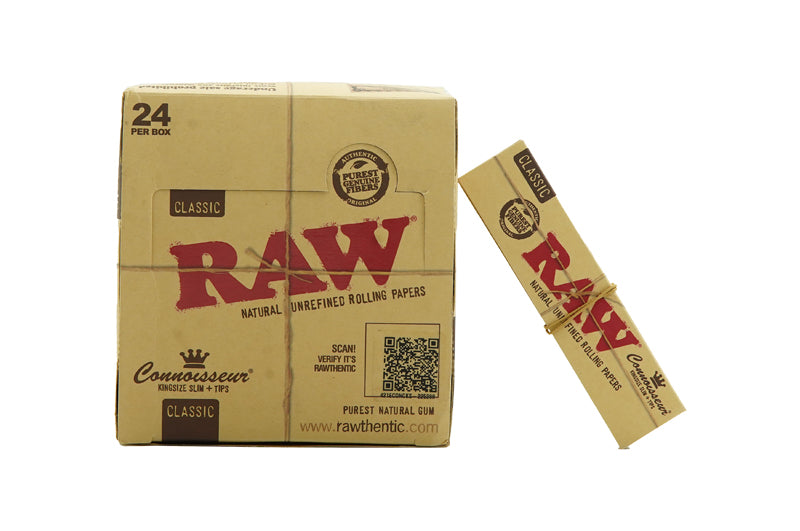 Raw Classic King Size Rolling Papers with Tips