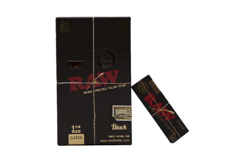 Raw Black 1 1/4 Rolling Papers